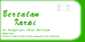 bertalan karpi business card